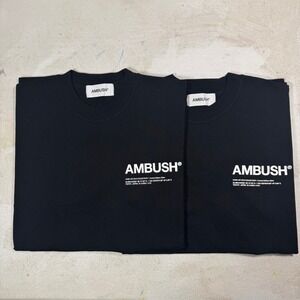 AMBUSH NOBO AW 2018 COLLECTION Limited Edition Black T-Shirt Mens Sz 2 Lot of 2